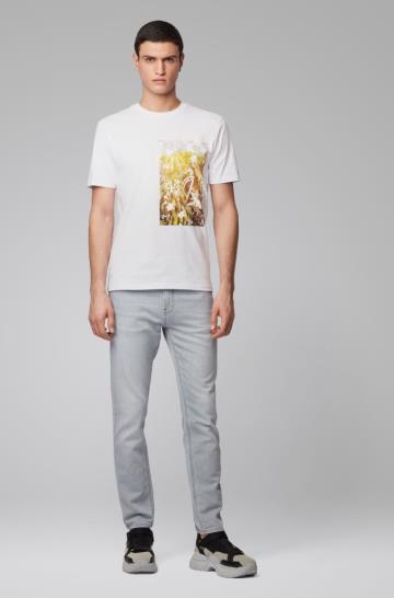 Koszulki BOSS Cotton Jersey Białe Męskie (Pl31142)
